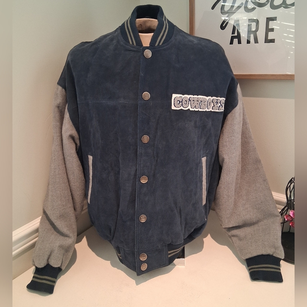 Vintage G III Carl Banks Dallas Cowboys Suede Varsity Style Jacket Sz XL NWT